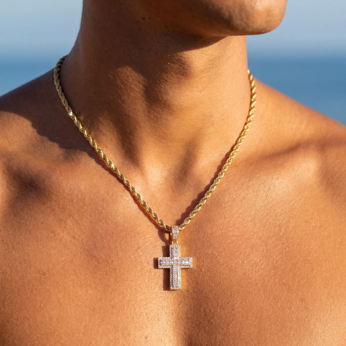 ICED OUT "CROSS V6" KETTE - ICERAIN JEWELRY