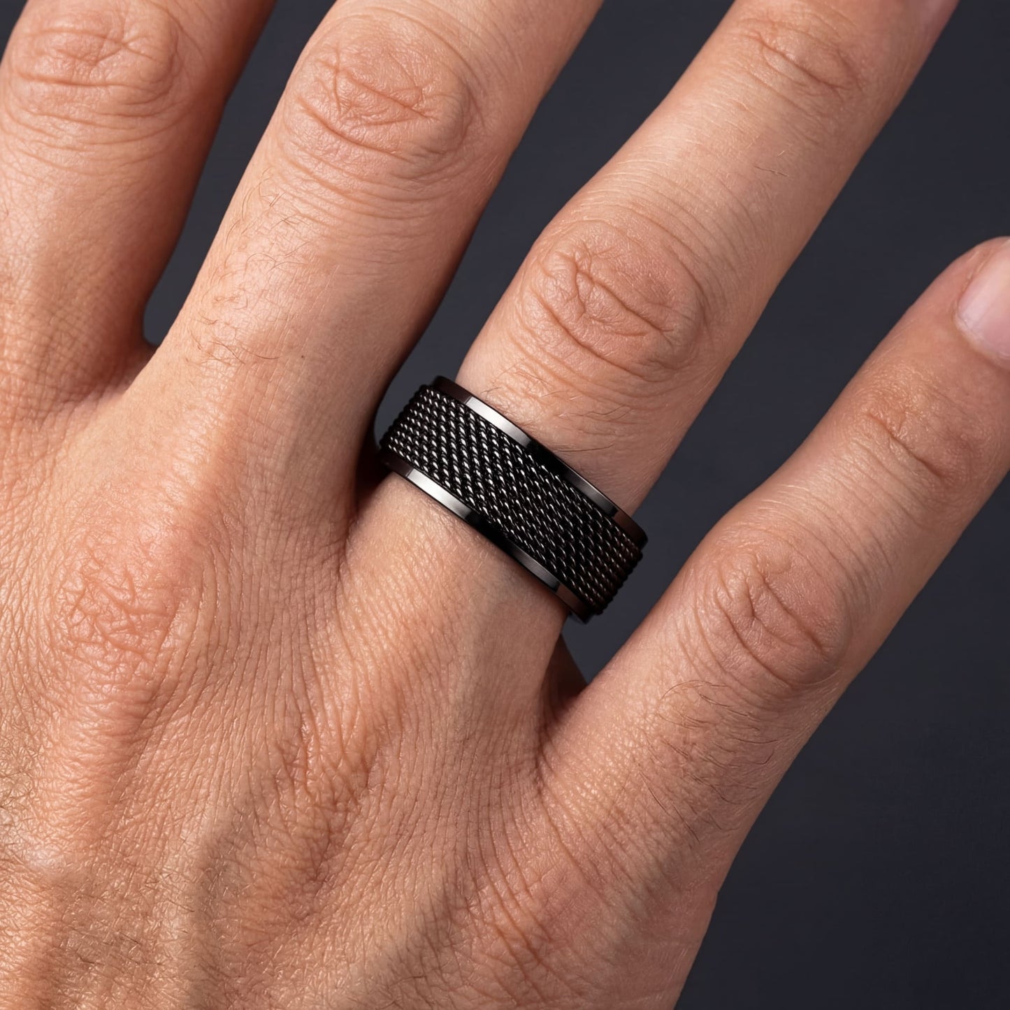 EDELSTAHL 8MM "MESH" RING - ICERAIN JEWELRY