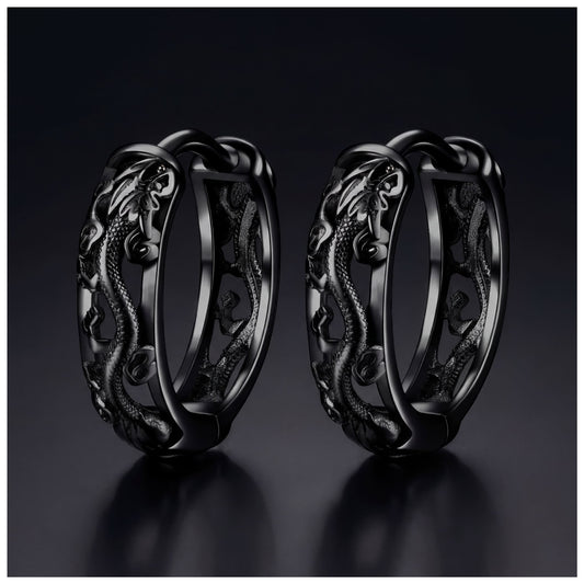 925S SILVER "BLACK DRAGON" OHRRINGE - ICERAIN JEWELRY