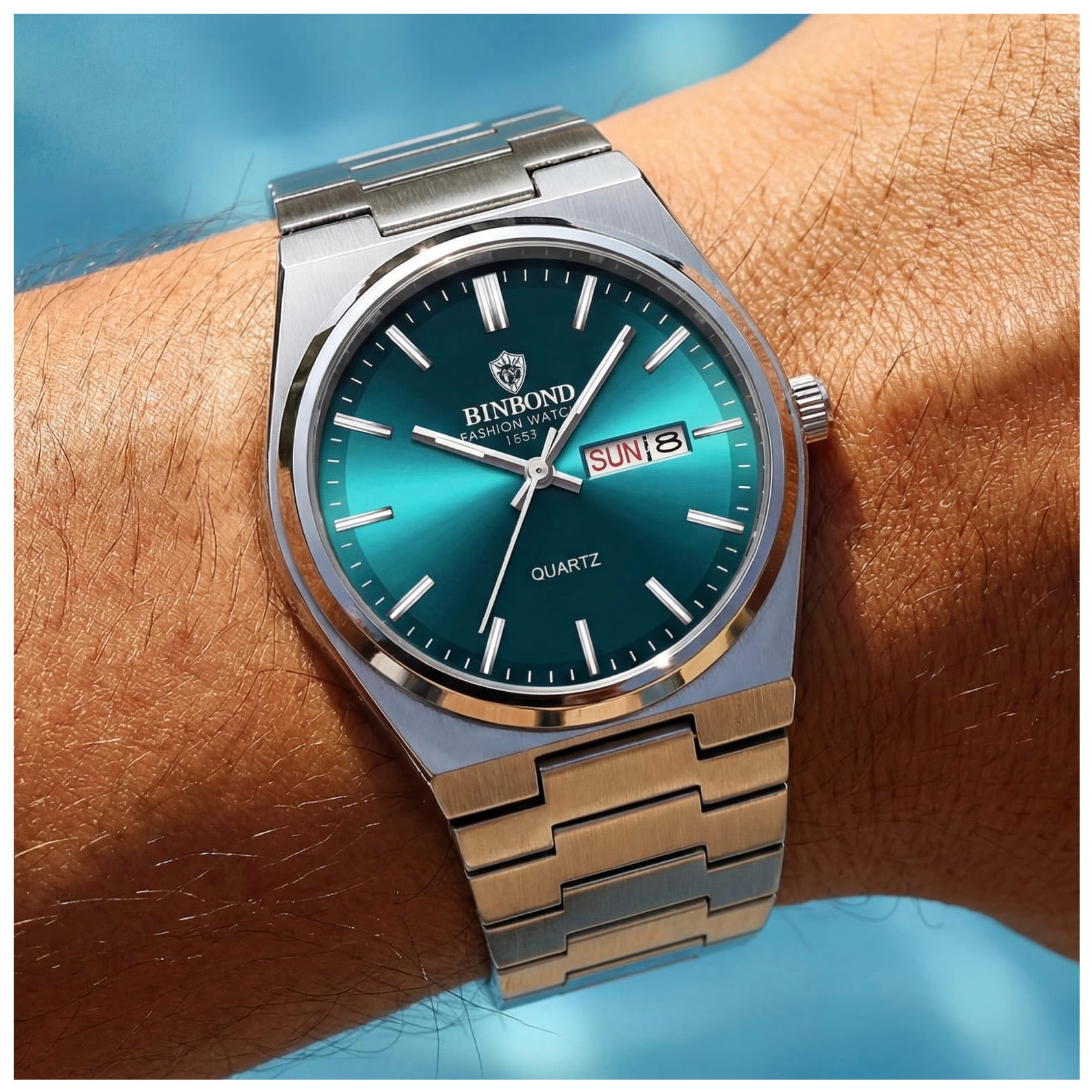 EDELSTAHL "CALENDRO" UHR - ICERAIN JEWELRY