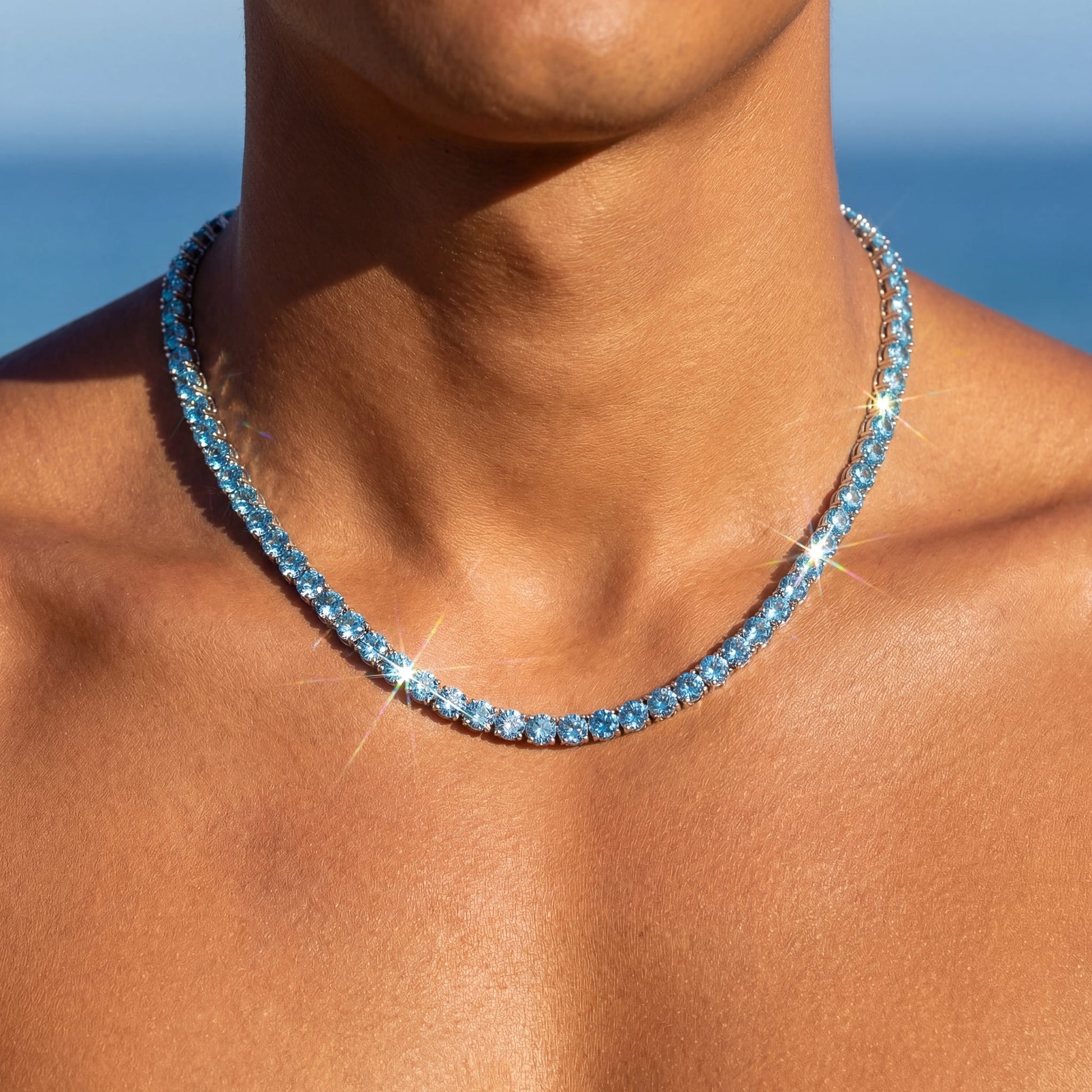 ICED OUT 5MM "SKYBLUE TENNIS" KETTE - ICERAIN JEWELRY