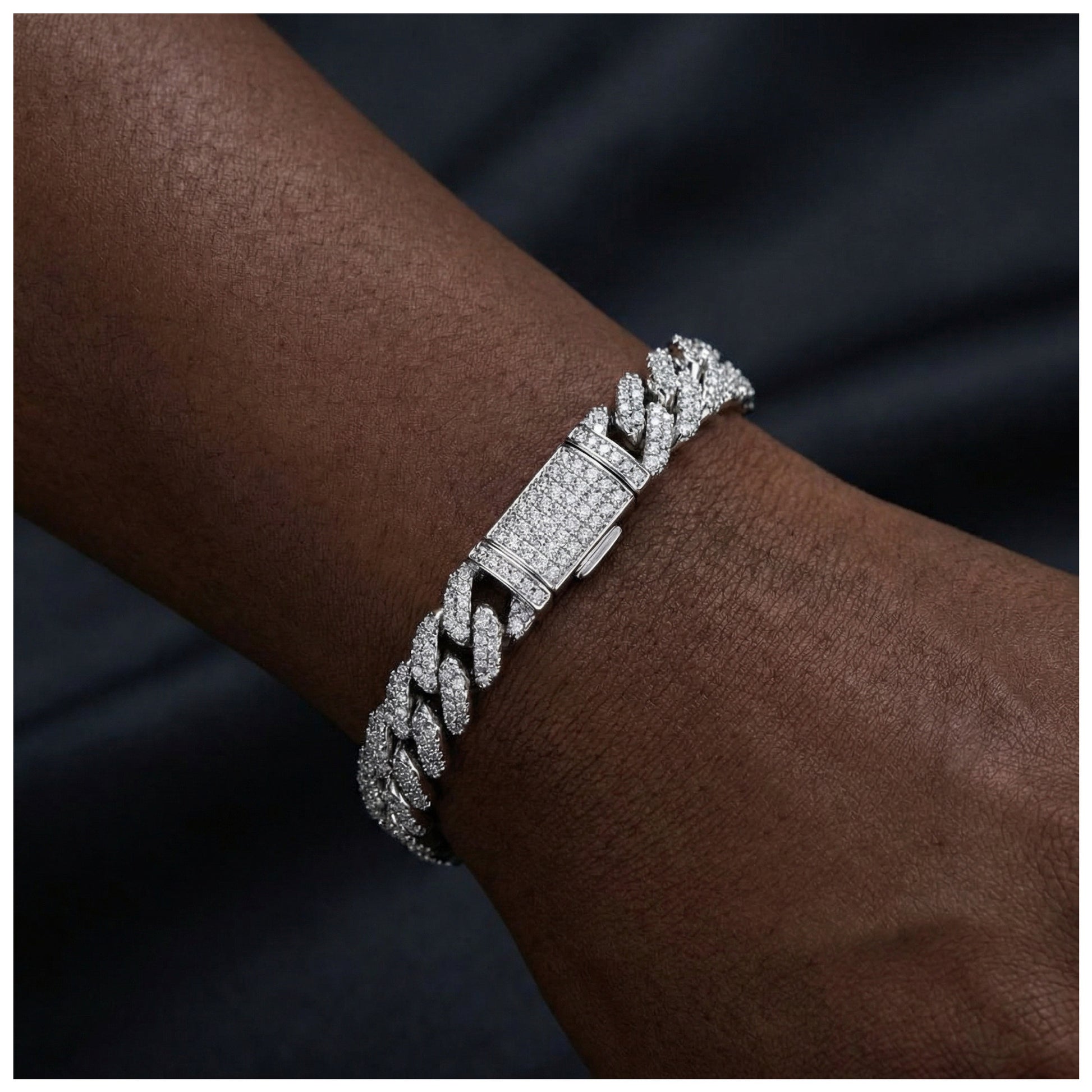 ICED OUT 9MM "SILVER CHOPPER CUBAN" ARMBAND - ICERAIN JEWELRY