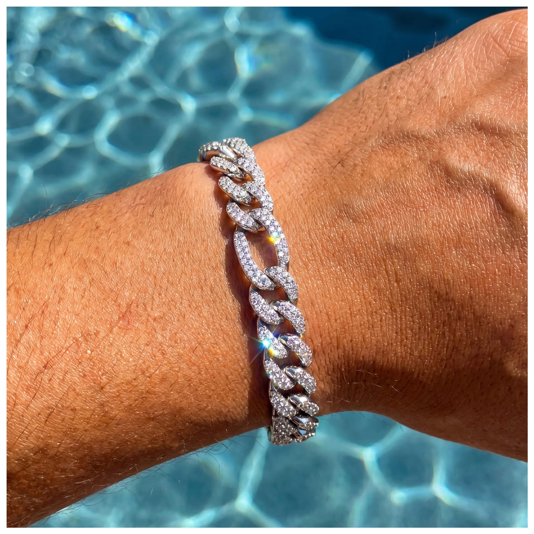 ICED OUT 10MM "FIGARO CUBAN" ARMBAND - ICERAIN JEWELRY