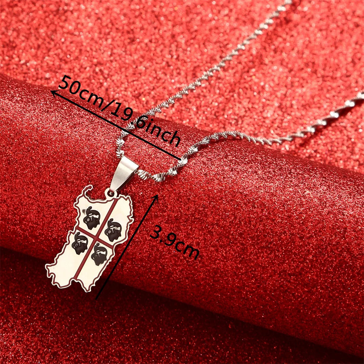 EDELSTAHL "ITALY SARDINIA" LÄNDERKETTE - ICERAIN JEWELRY