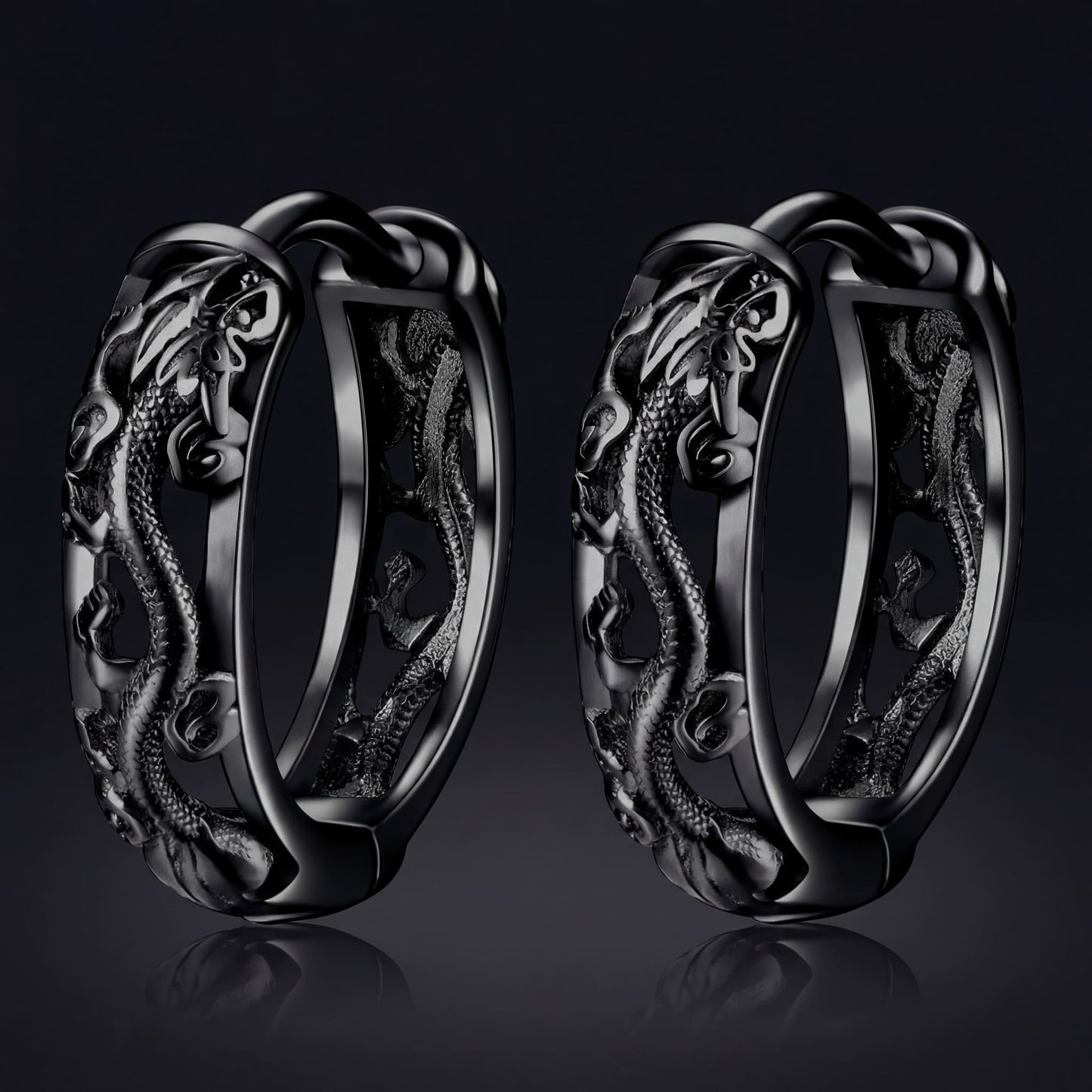 925S SILVER "BLACK DRAGON" OHRRINGE - ICERAIN JEWELRY