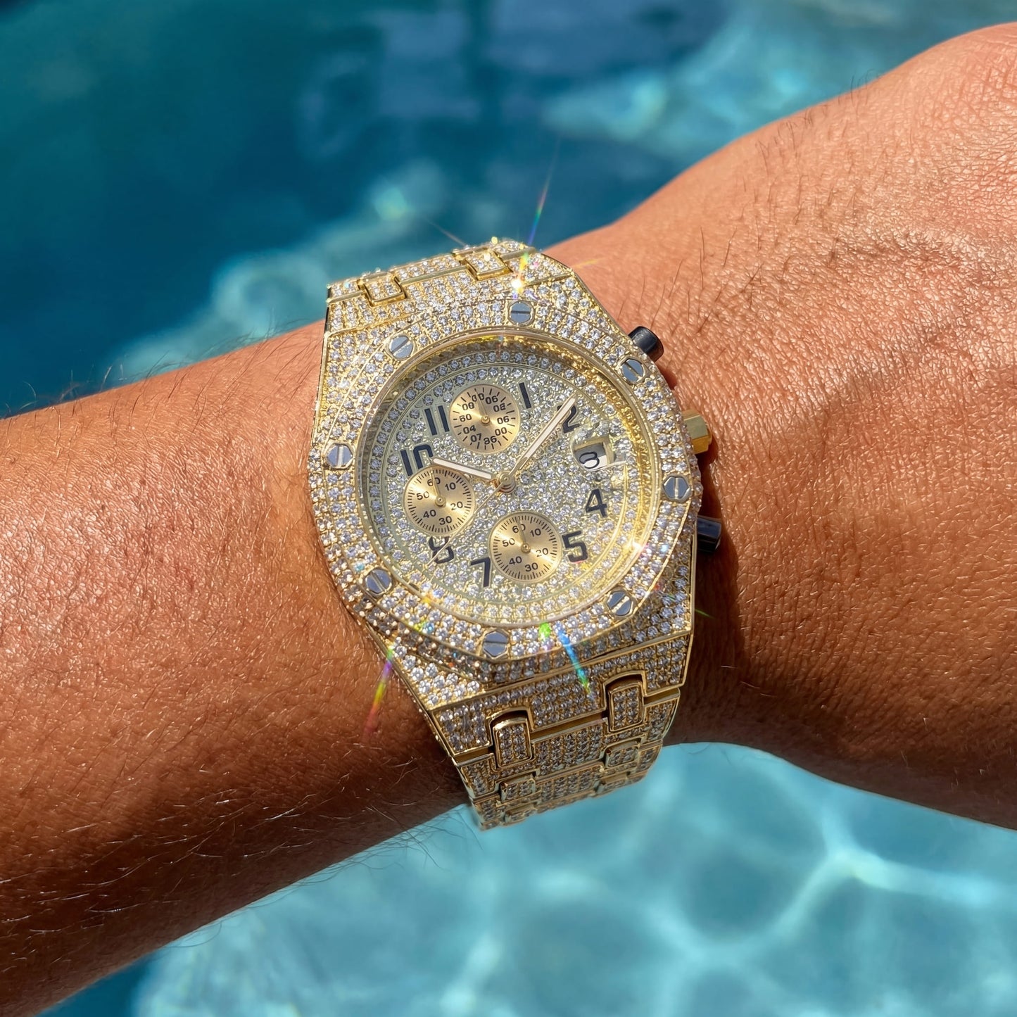 ICED OUT "QUADRIS" UHR - ICERAIN JEWELRY