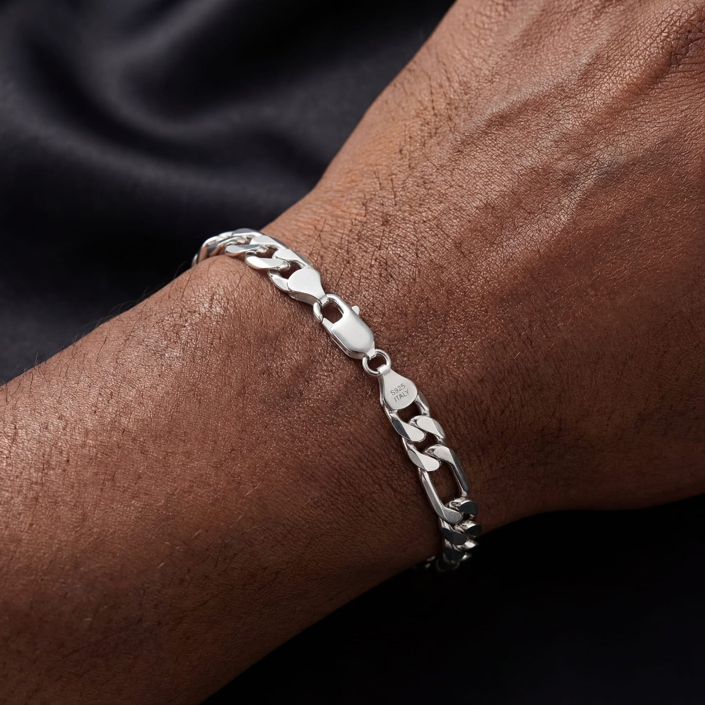 925S SILVER 6,5MM "FIGARO" ARMBAND [PREMIUM VERSION] - ICERAIN JEWELRY