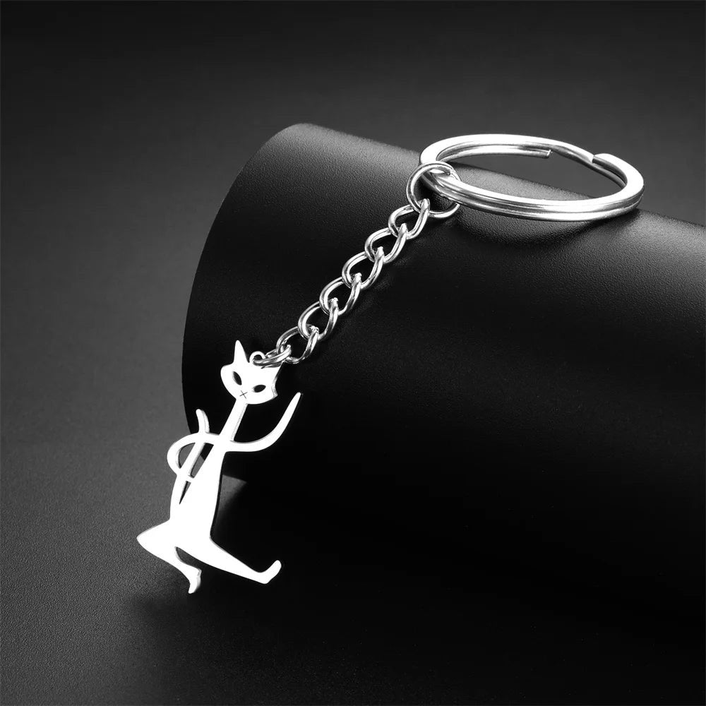 EDELSTAHL "CAT" SCHLÜSSELANHÄNGER - ICERAIN JEWELRY