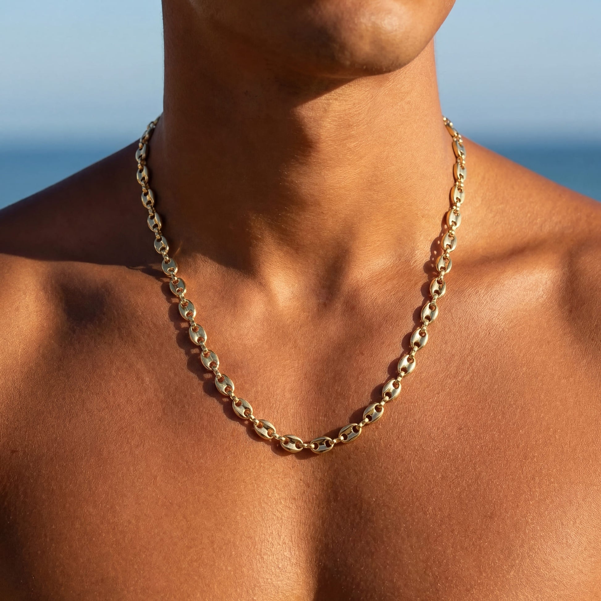 EDELSTAHL "GOLD BEANS" KETTE - ICERAIN JEWELRY