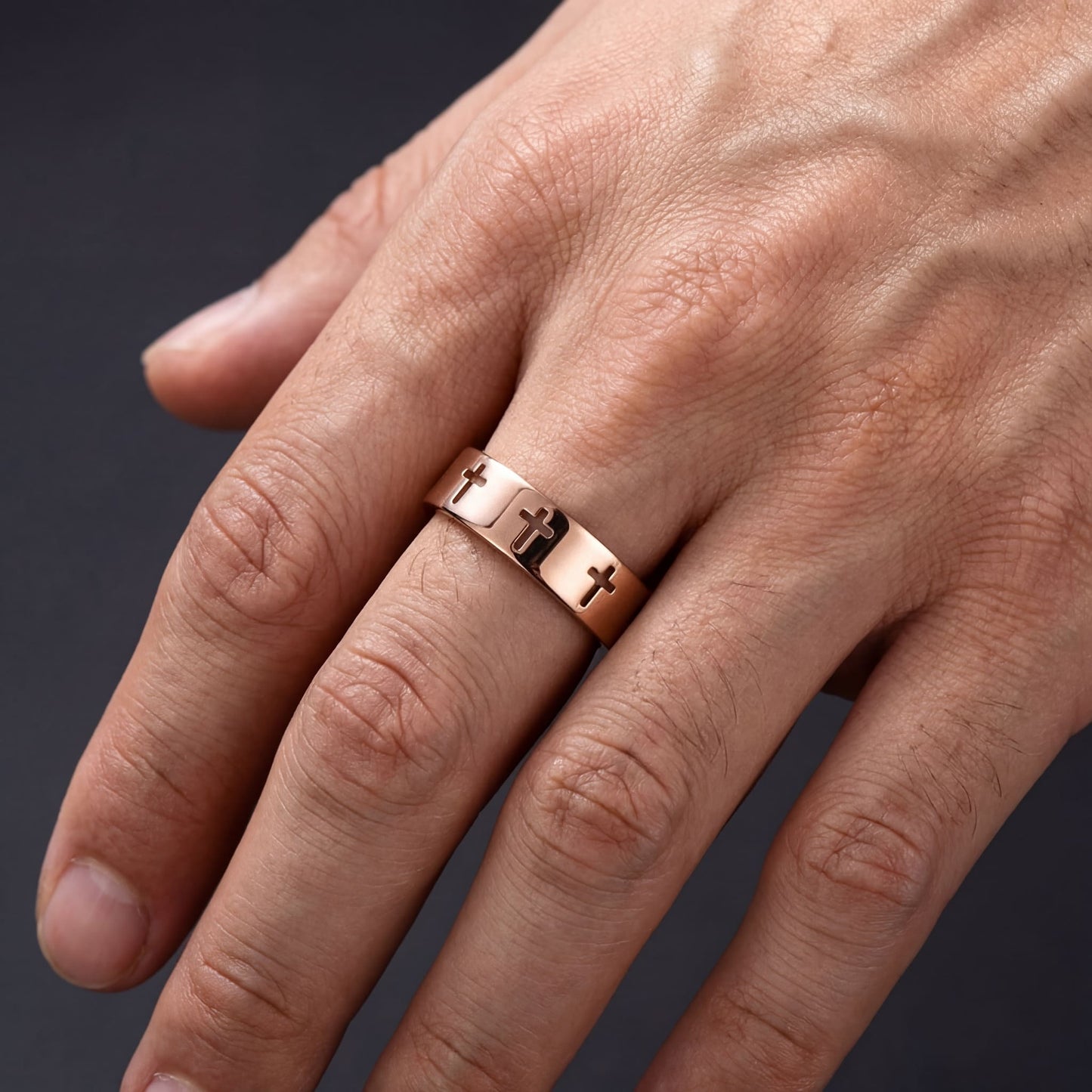 EDELSTAHL "CROSS" RING - ICERAIN JEWELRY