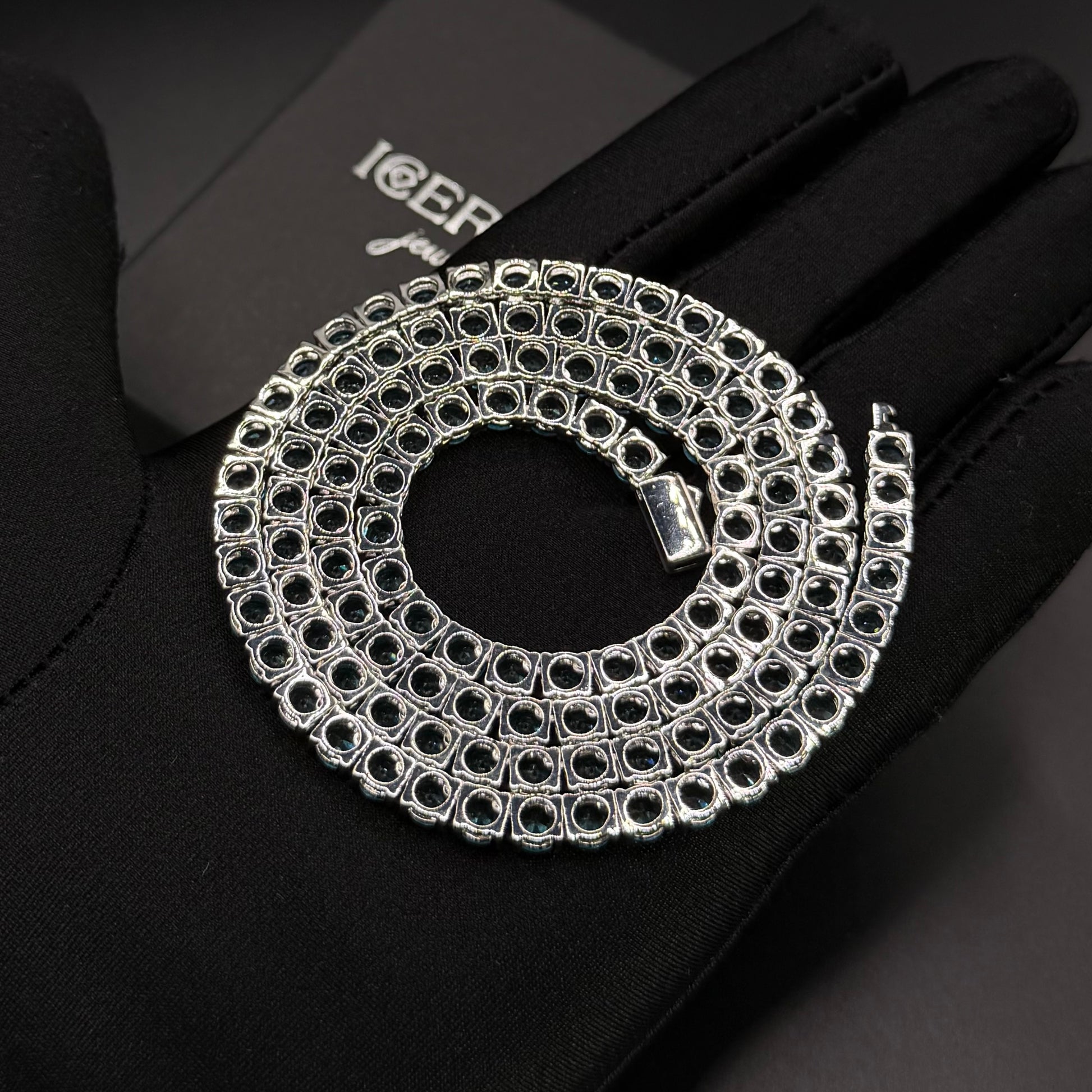 ICED OUT 5MM "SKYBLUE TENNIS" KETTE - ICERAIN JEWELRY