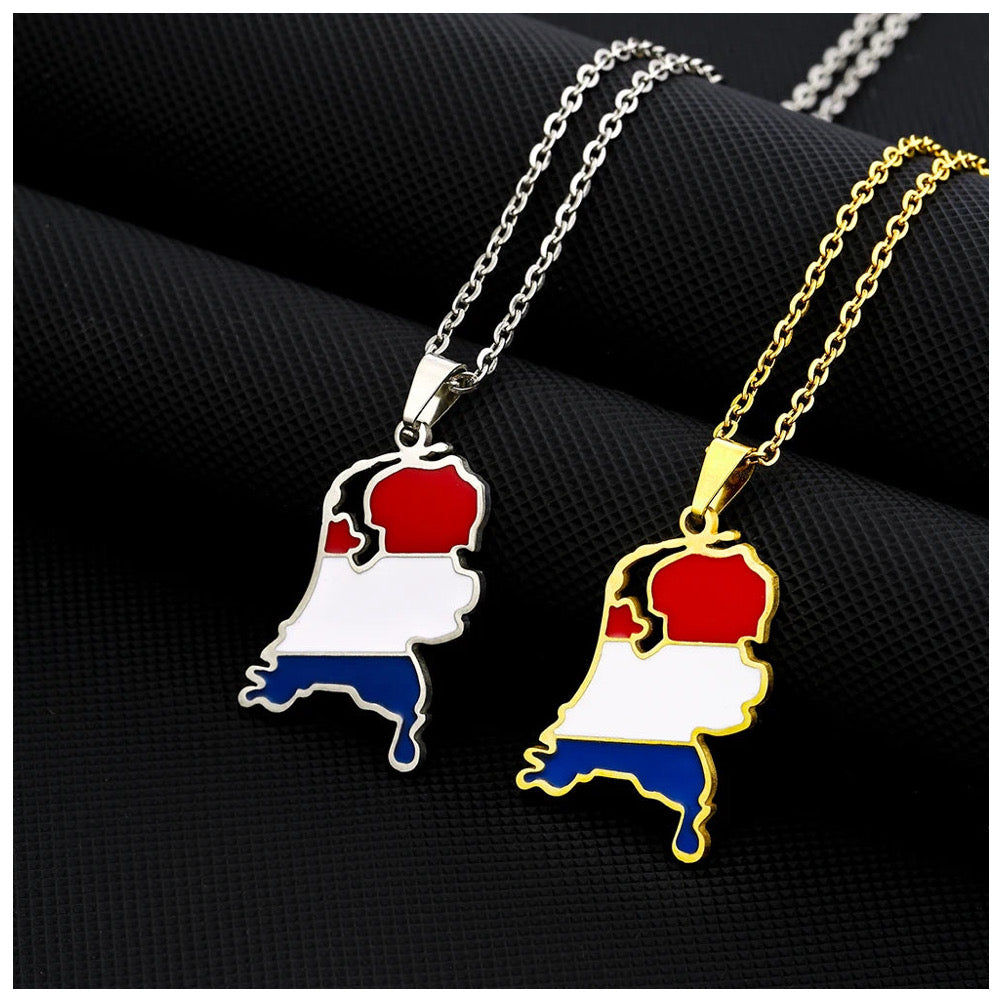 EDELSTAHL "NETHERLANDS" LÄNDERKETTE - ICERAIN JEWELRY