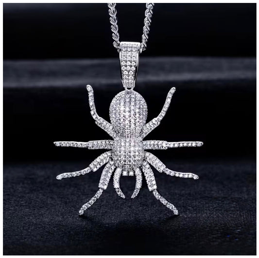 ICED OUT MOISSANITE "SPIDER" WEISSGOLD 925S SILVER KETTE - ICERAIN JEWELRY