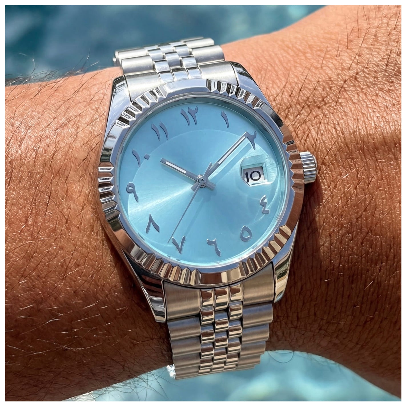 EDELSTAHL AUTOMATIK "ARABIC" UHR - ICERAIN JEWELRY