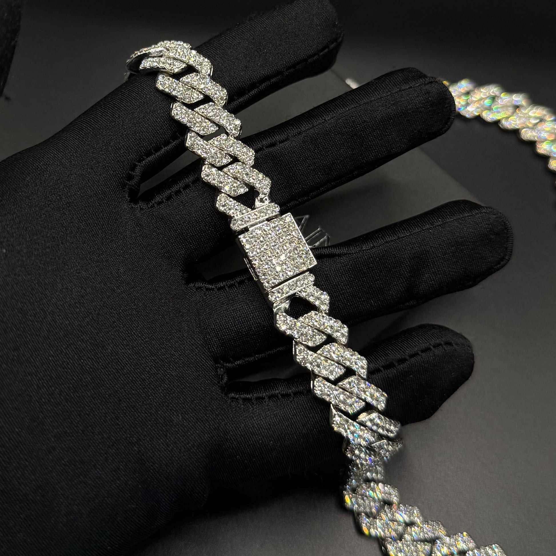 ICED OUT 14MM "SILVER PRONG CUBAN" KETTE - ICERAIN JEWELRY