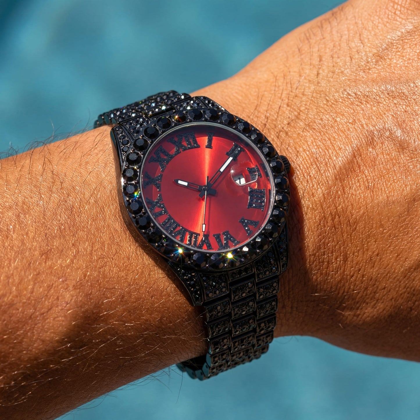 ICED OUT "BLACK FRATELLO" UHR - ICERAIN JEWELRY