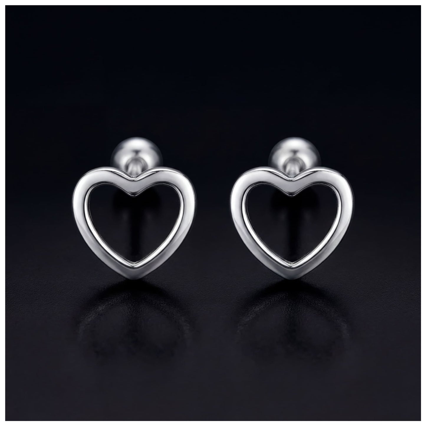 925S SILVER "HEART V5" OHRRINGE - ICERAIN JEWELRY