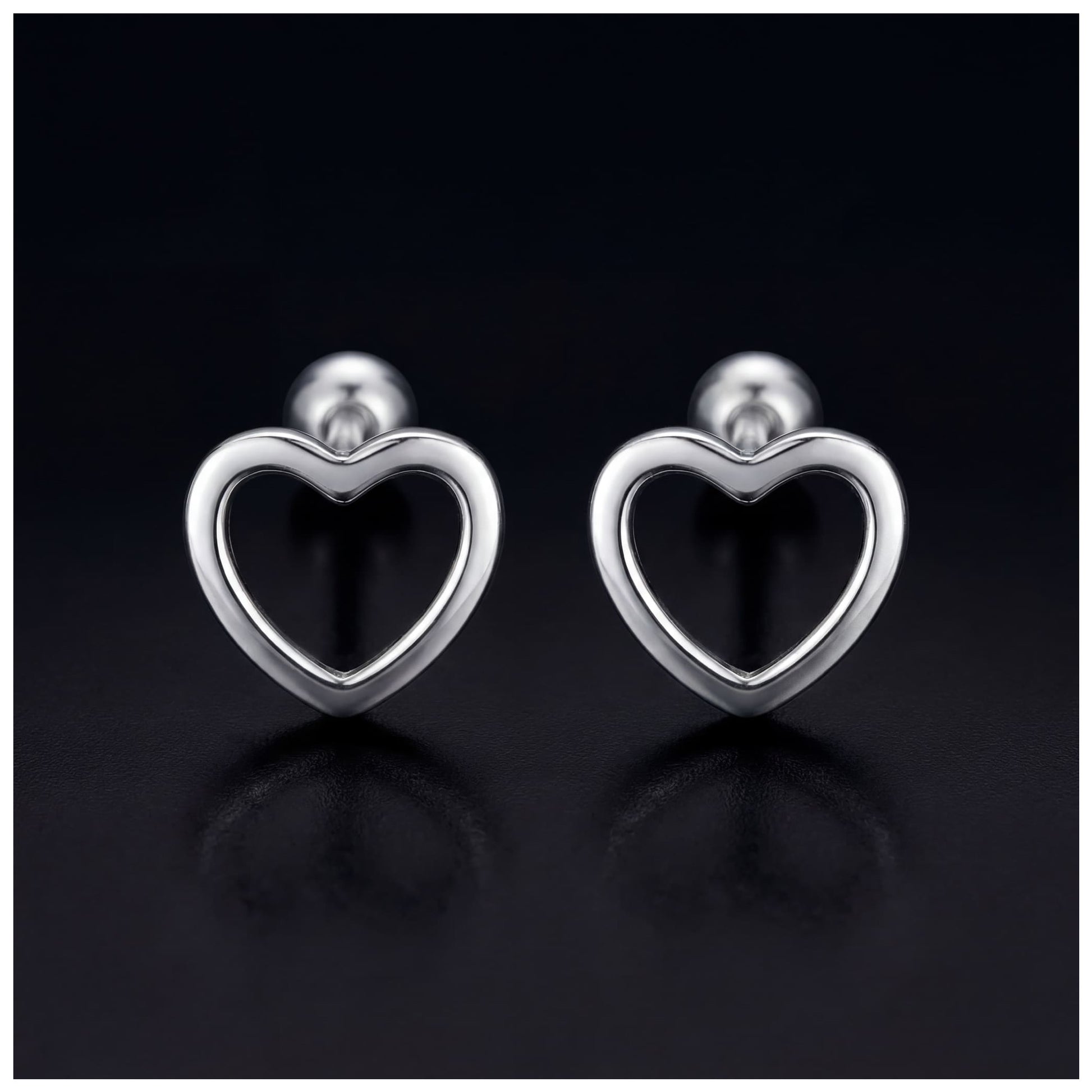 925S SILVER "HEART V5" OHRRINGE - ICERAIN JEWELRY