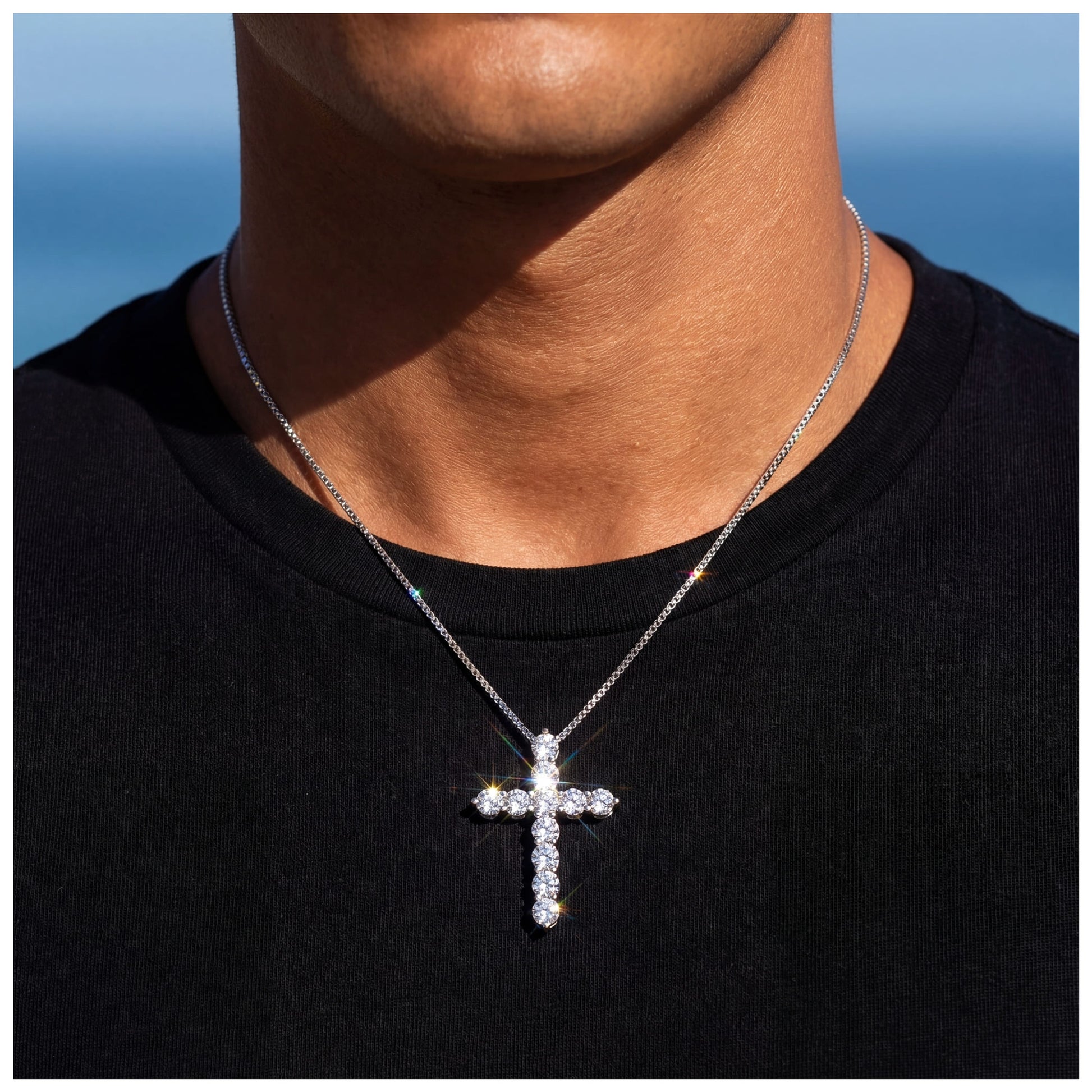 ICED OUT "SHINY CROSS" KETTE - ICERAIN JEWELRY