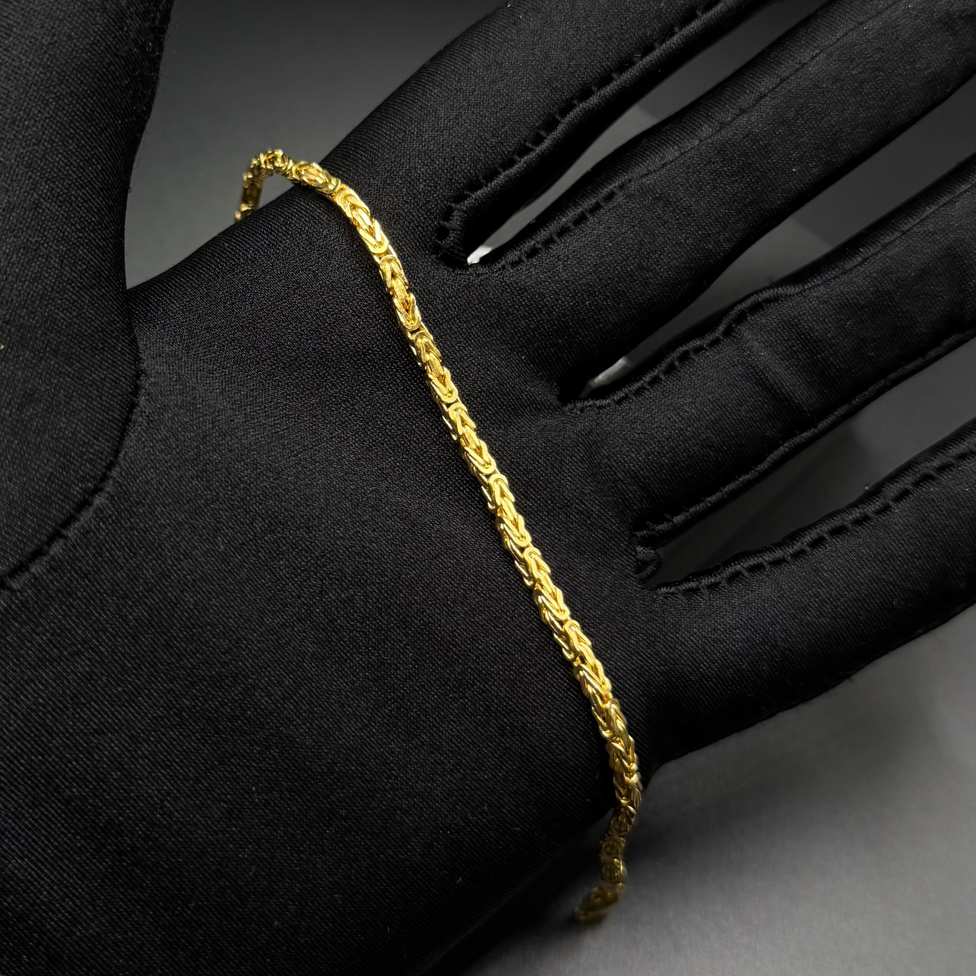 925S SILVER 18K GOLD 2,5MM "KING" KÖNIGSARMBAND - ICERAIN JEWELRY