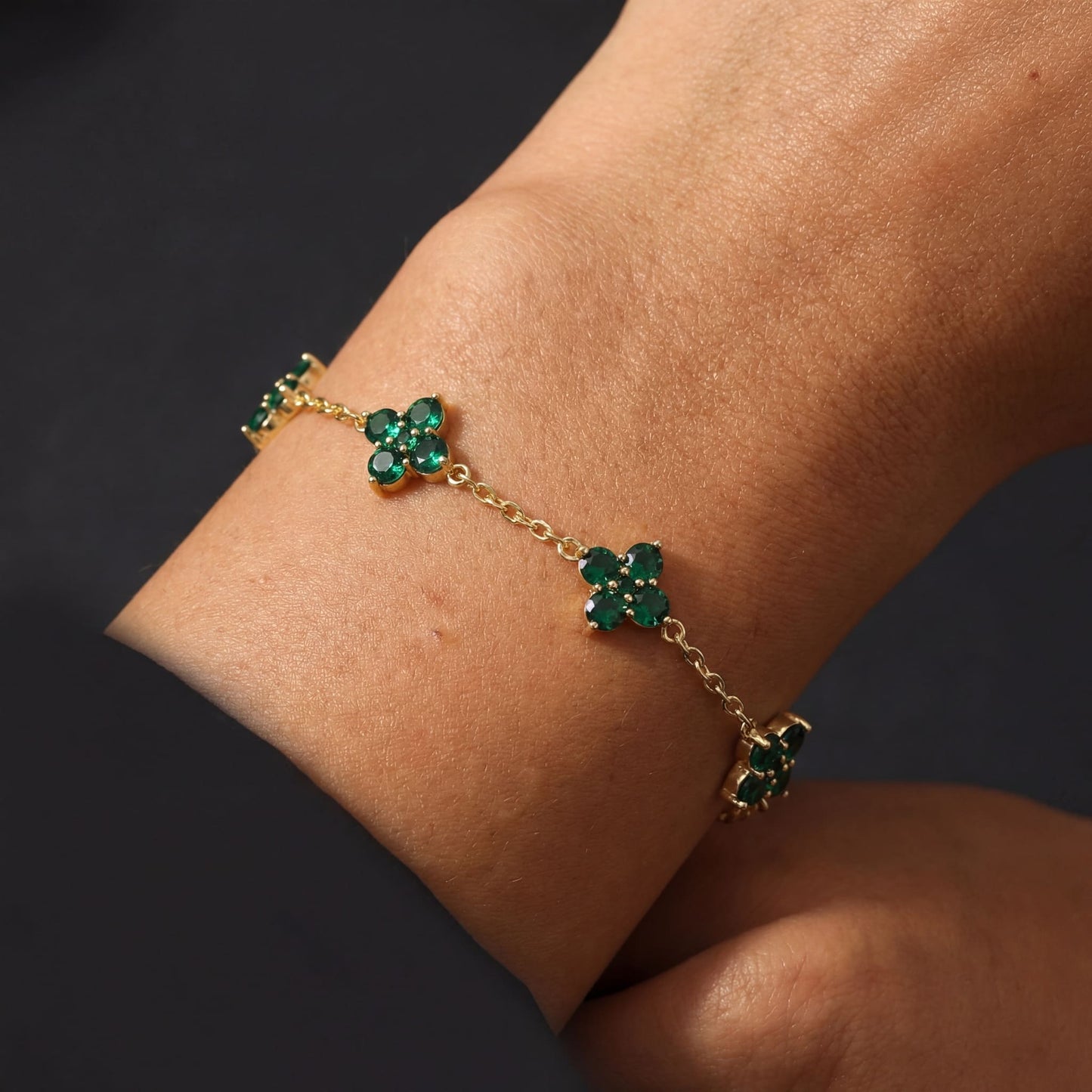 ICED OUT "GREEN CLOVER" ARMBAND - ICERAIN JEWELRY
