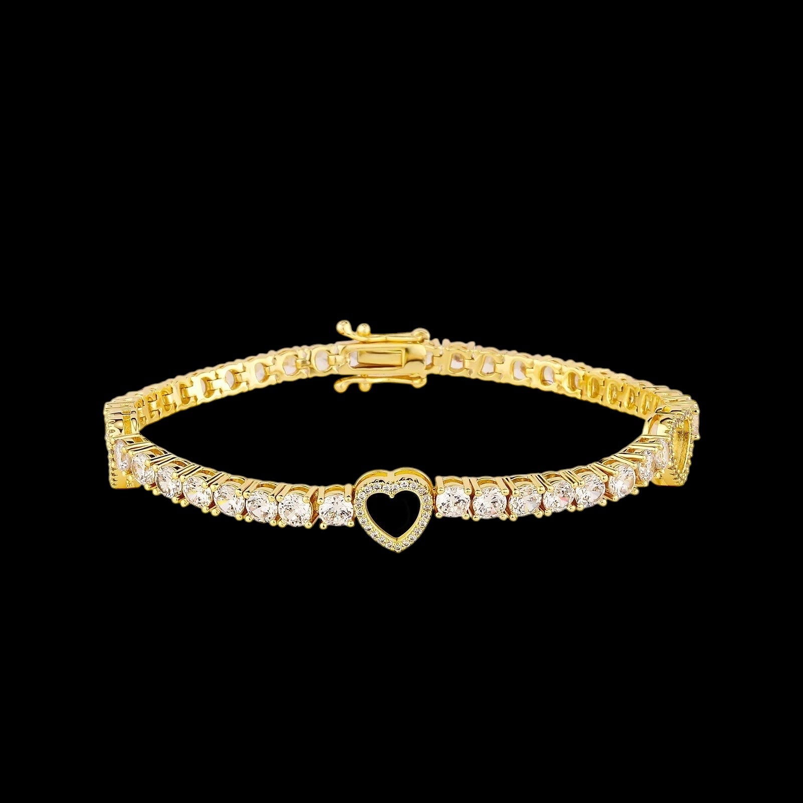 ICED OUT "HEART CLOVER TENNIS" ARMBAND - ICERAIN JEWELRY