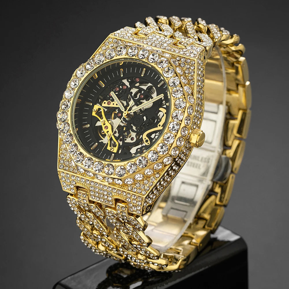 ICED OUT AUTOMATIK "SCHELETRO V5" UHR - ICERAIN JEWELRY