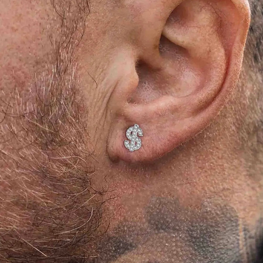 ICED OUT "DOLLAR" OHRRINGE - ICERAIN JEWELRY