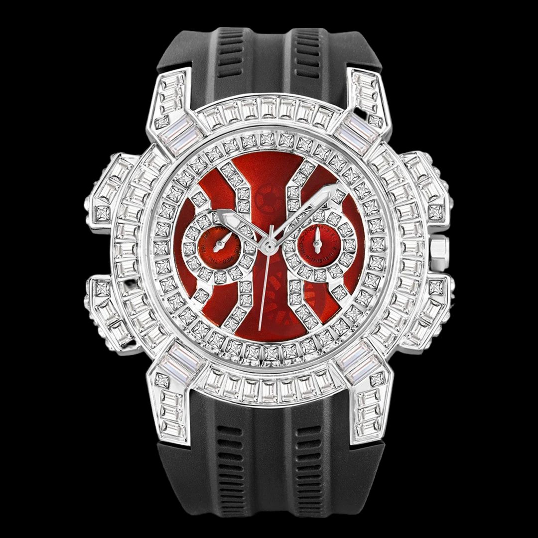 Luxus Designer Iced Out "Sunstar" Uhr + Box + Armbandkürzer