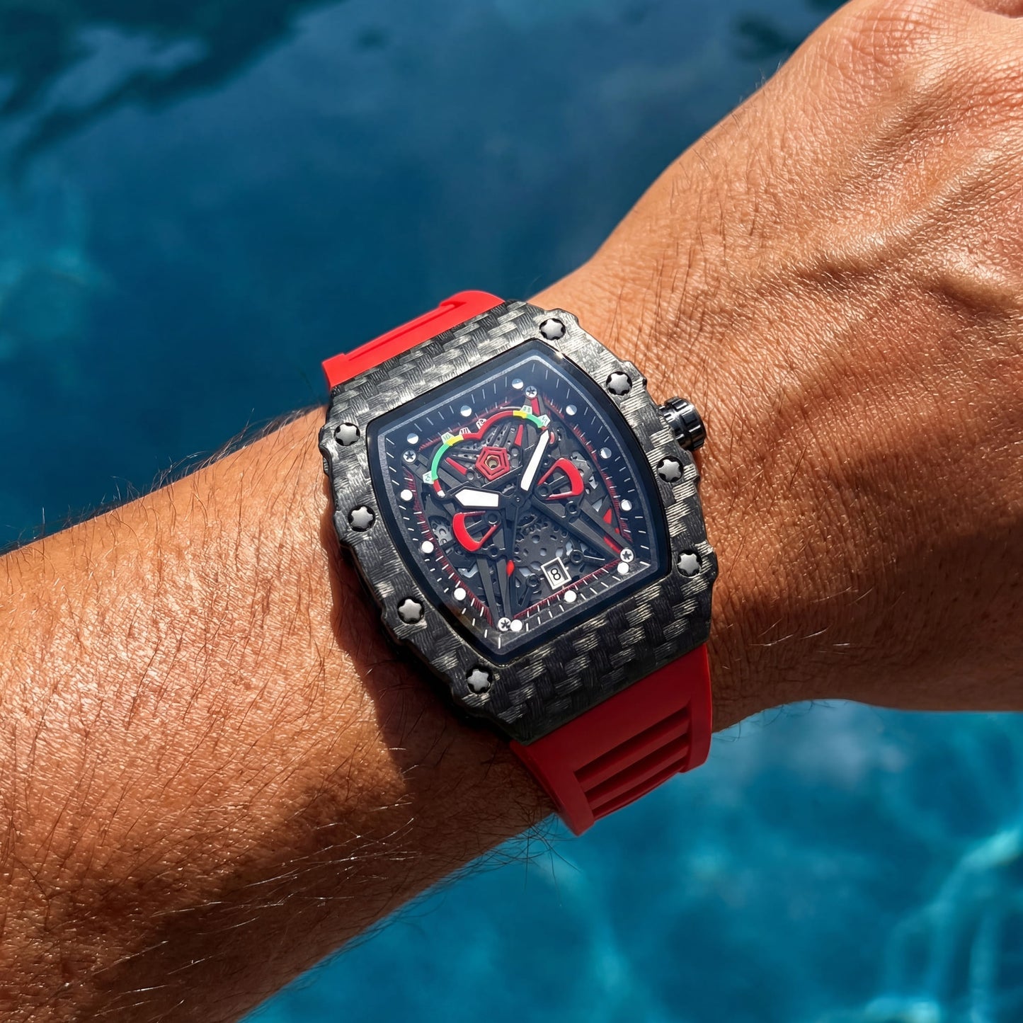 EDELSTAHL "CARBONIRA" UHR - ICERAIN JEWELRY