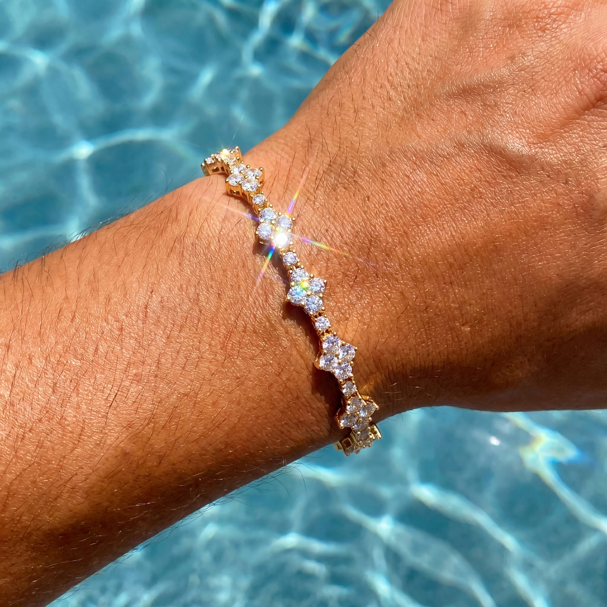 ICED OUT 3MM "TENNIS CROSS" ARMBAND - ICERAIN JEWELRY