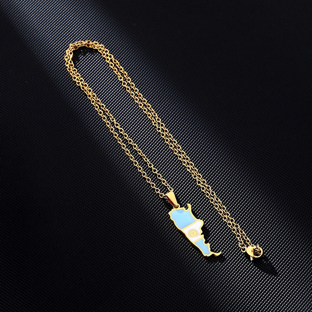 EDELSTAHL "ARGENTINA" LÄNDERKETTE - ICERAIN JEWELRY