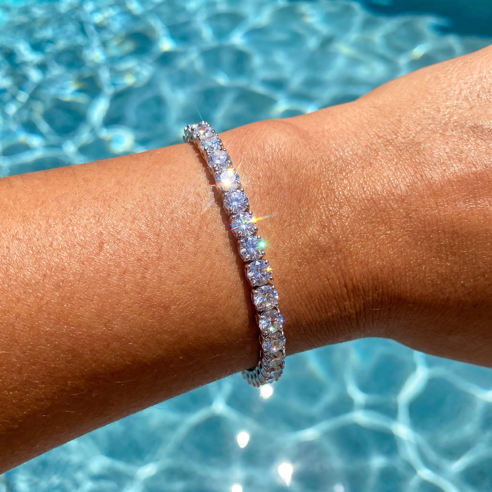 ICED OUT "SILVER TENNIS" ARMBAND - ICERAIN JEWELRY