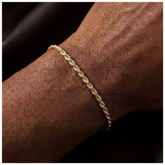 925S SILVER 18K GOLD "ROPE" ARMBAND - ICERAIN JEWELRY