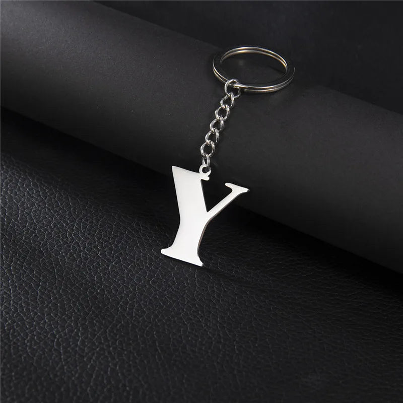 PERSONALISIERTER EDELSTAHL ANFANGSBUCHSTABE "FLISH" SCHLÜSSELANHÄNGER - ICERAIN JEWELRY