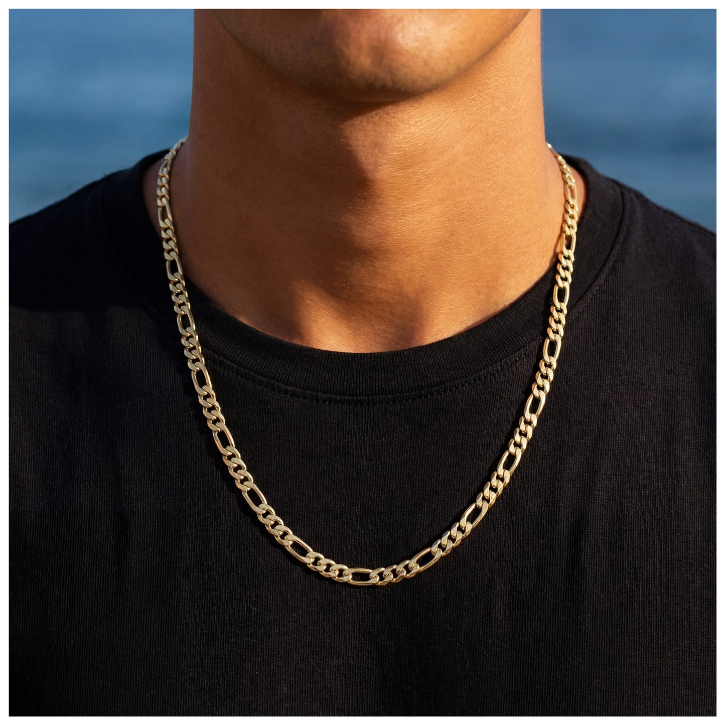 925S SILVER 18K GOLD "FIGARO" KETTE [PREMIUM VERSION] - ICERAIN JEWELRY