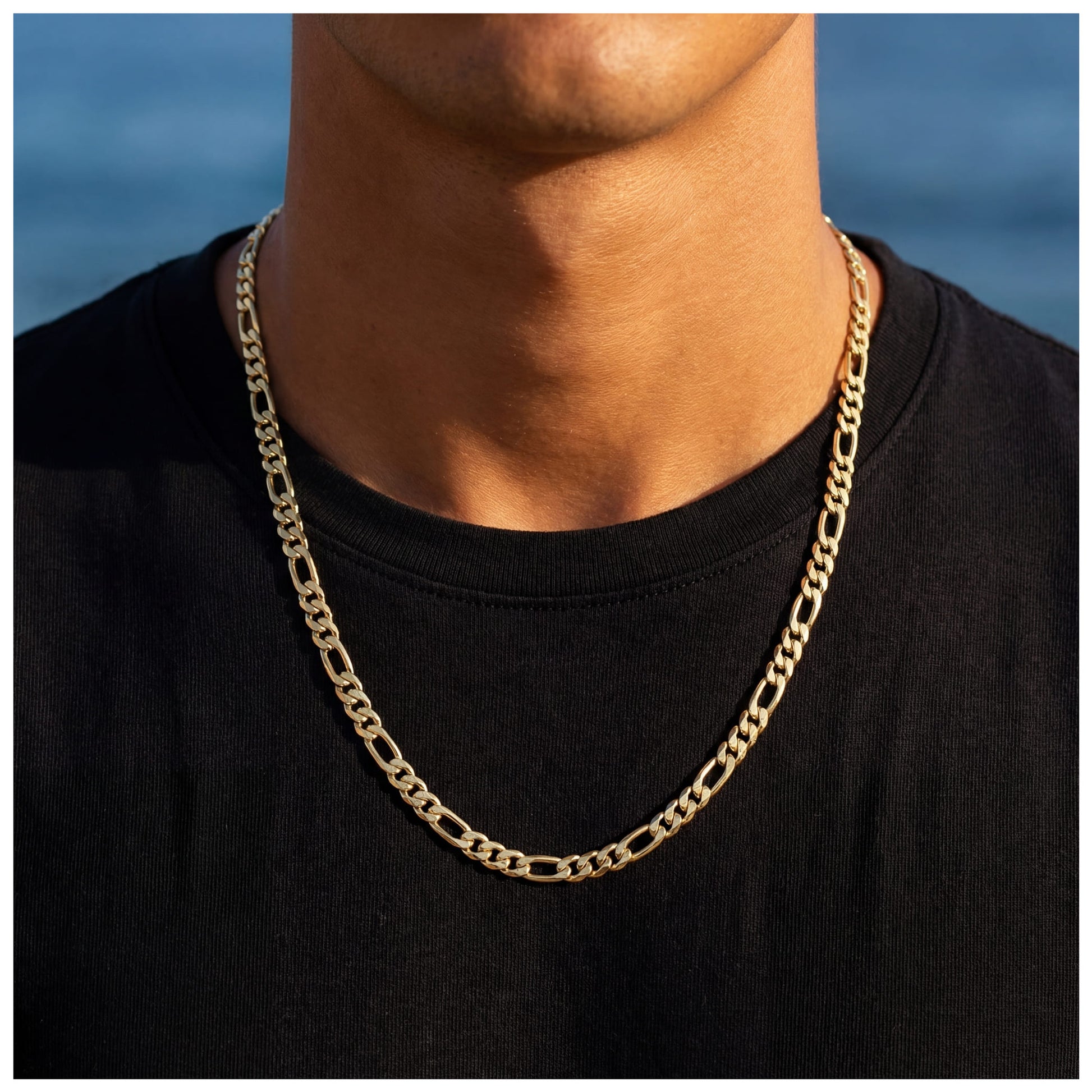 925S SILVER 18K GOLD "FIGARO" KETTE [PREMIUM VERSION] - ICERAIN JEWELRY