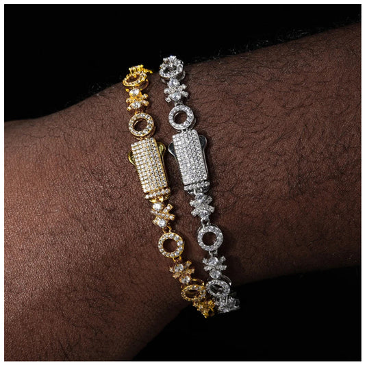 ICED OUT 7MM MOISSANITE "HOPPY" WEISSGOLD 925S SILVER ARMBAND - ICERAIN JEWELRY
