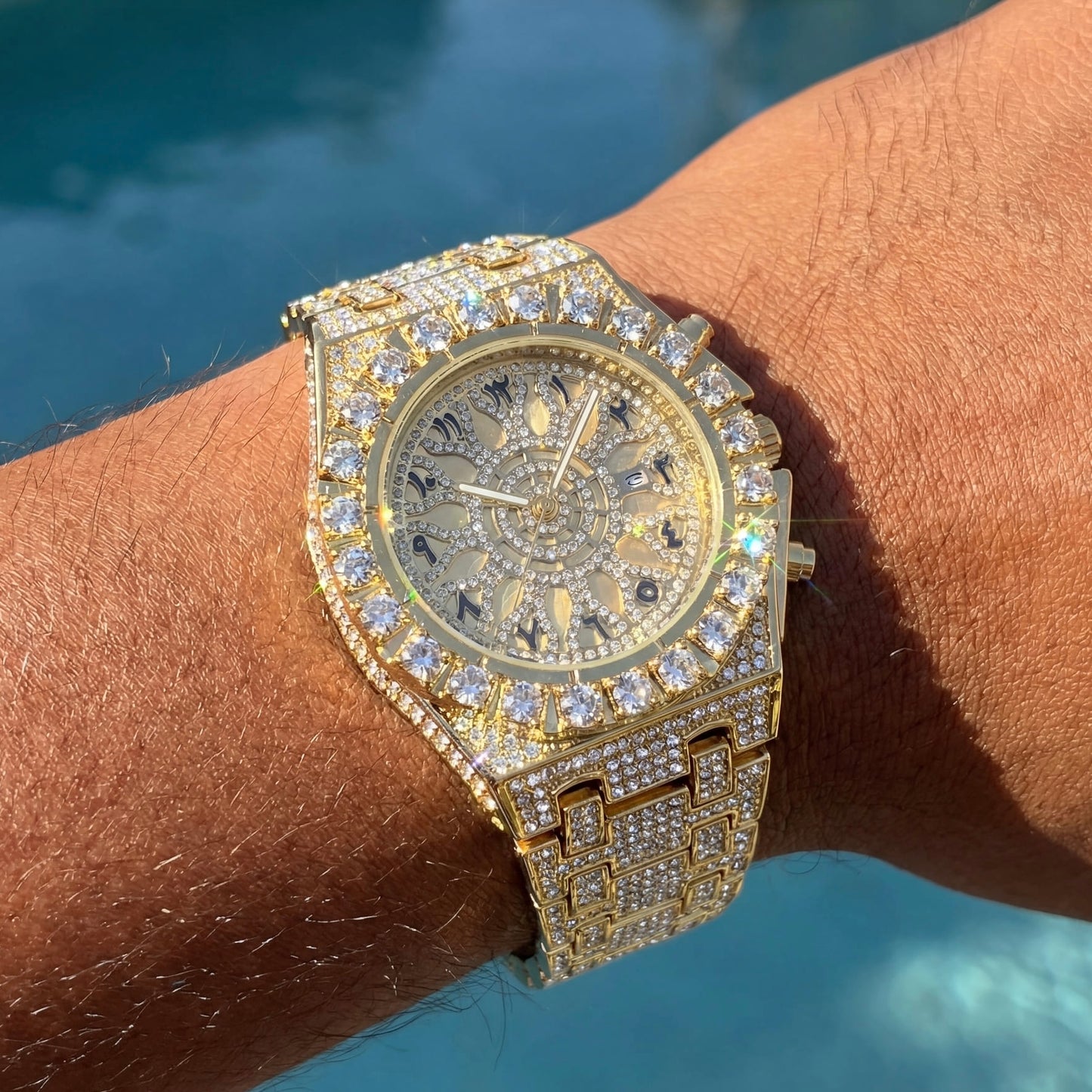 ICED OUT " ARABIC SUN" UHR - ICERAIN JEWELRY