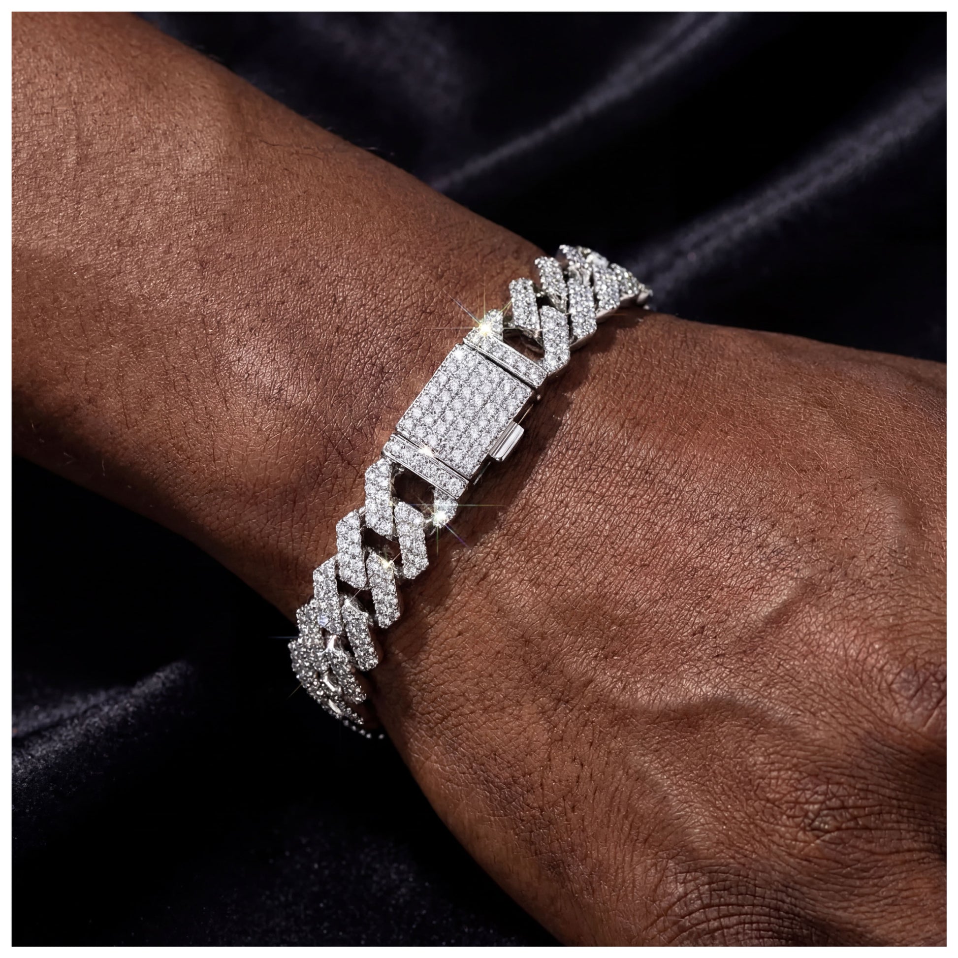 ICED OUT 14MM "SILVER PRONG CUBAN" ARMBAND - ICERAIN JEWELRY