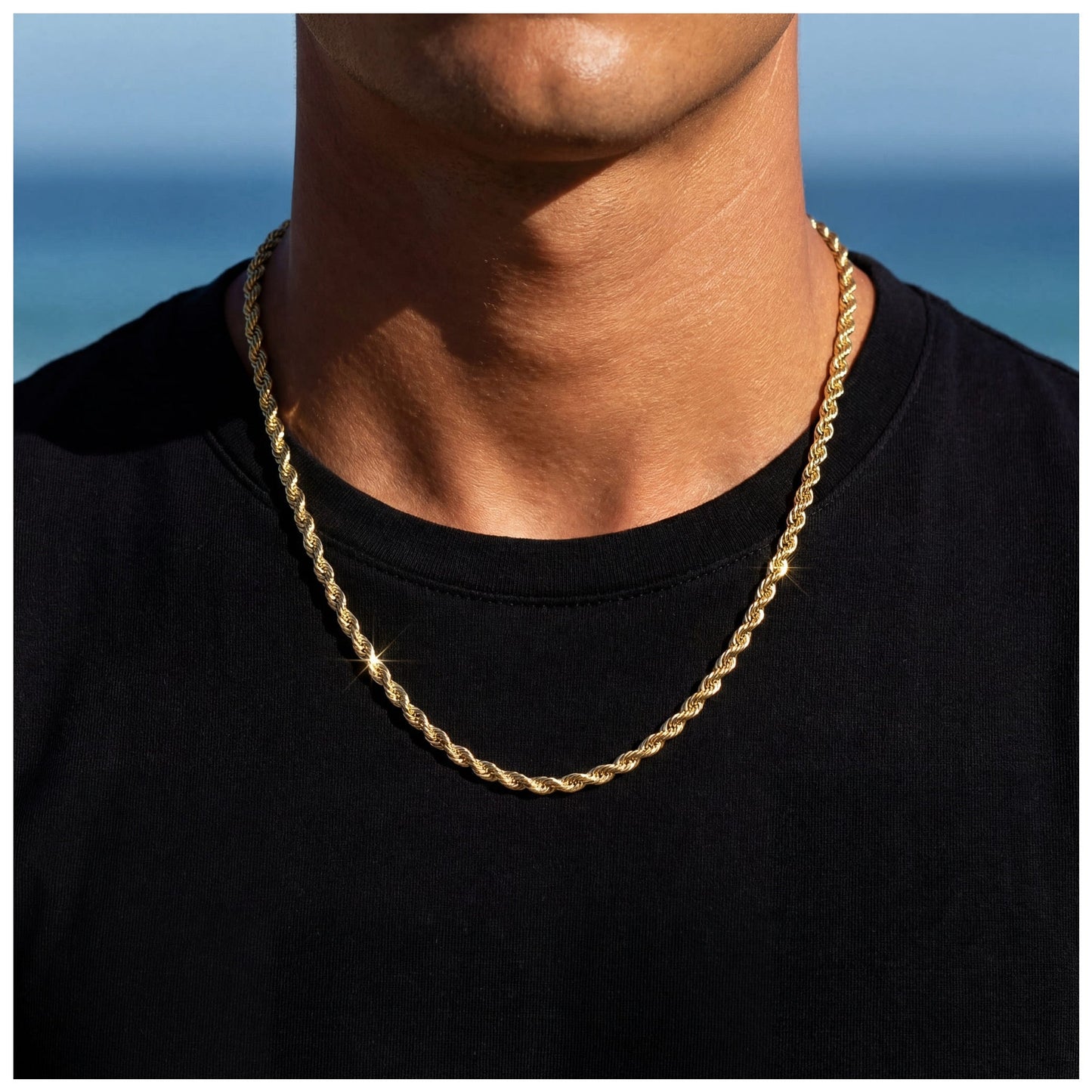 SALE |  EDELSTAHL 3MM 60CM "GOLD ROPE" KETTE