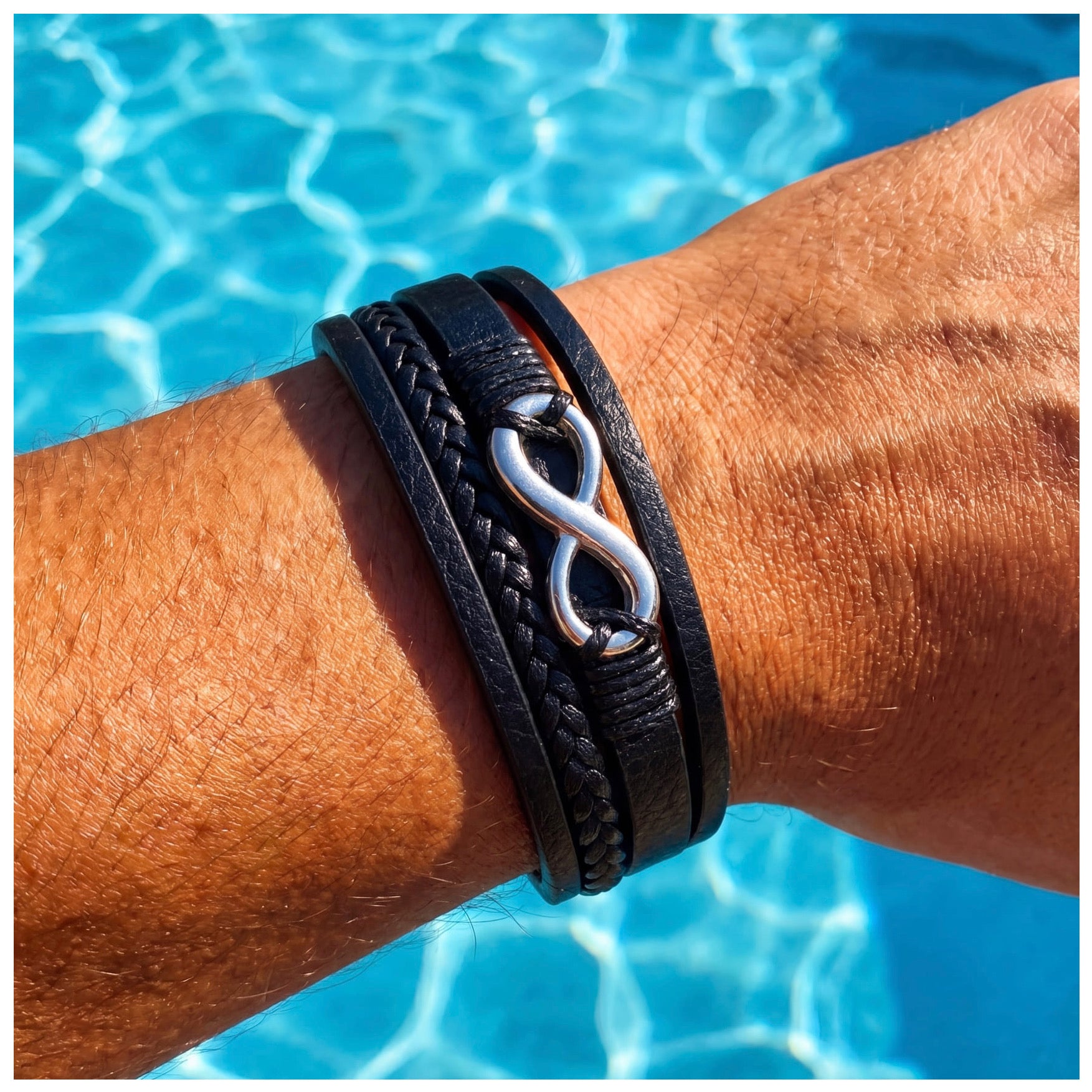 LEDER "INFINITY" ARMBAND - ICERAIN JEWELRY