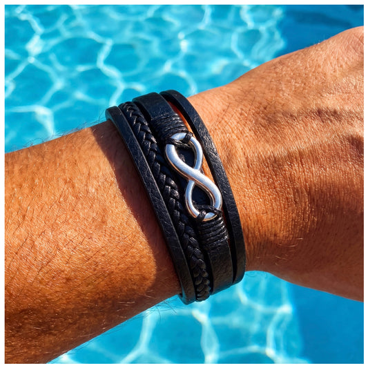 LEDER "INFINITY" ARMBAND - ICERAIN JEWELRY