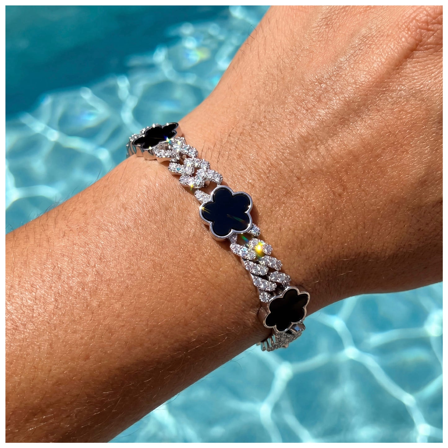 ICED OUT 8MM "FLOWER CHOPPER CUBAN" ARMBAND - ICERAIN JEWELRY