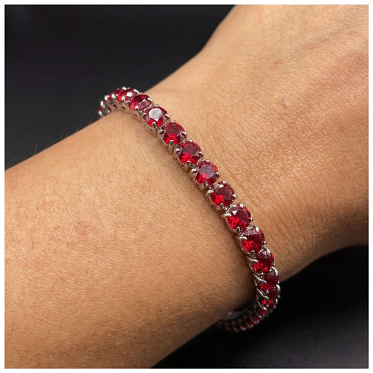 ICED OUT 5MM "RED TENNIS" ARMBAND - ICERAIN JEWELRY