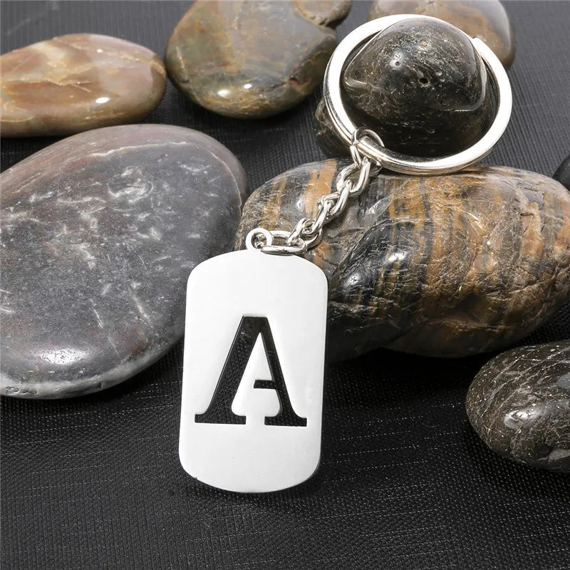 PERSONALISIERTER EDELSTAHL ANFANGSBUCHSTABE "WALLERO" SCHLÜSSELANHÄNGER - ICERAIN JEWELRY