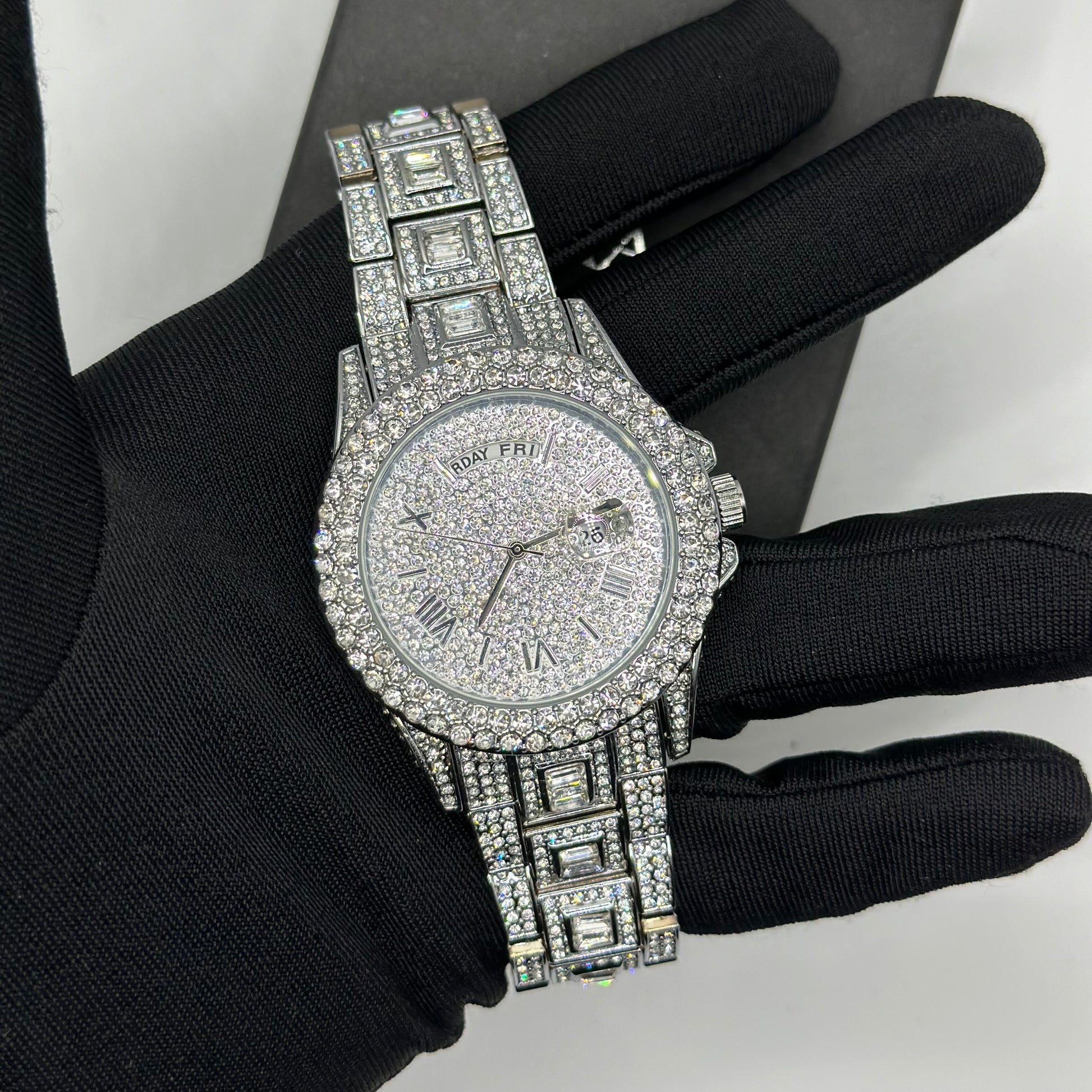 Luxus Designer Iced Out "Paramone" Uhr + Box + Armbandkürzer - ICERAIN JEWELRY