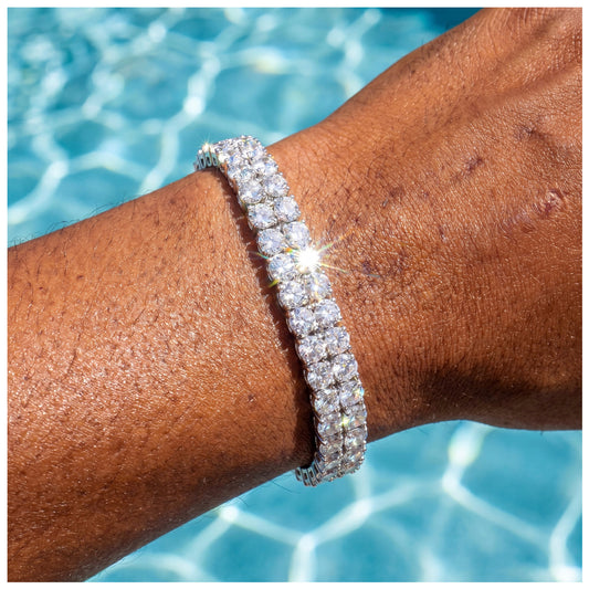 ICED OUT 8MM "DOUBLE ROW TENNIS" ARMBAND - ICERAIN JEWELRY