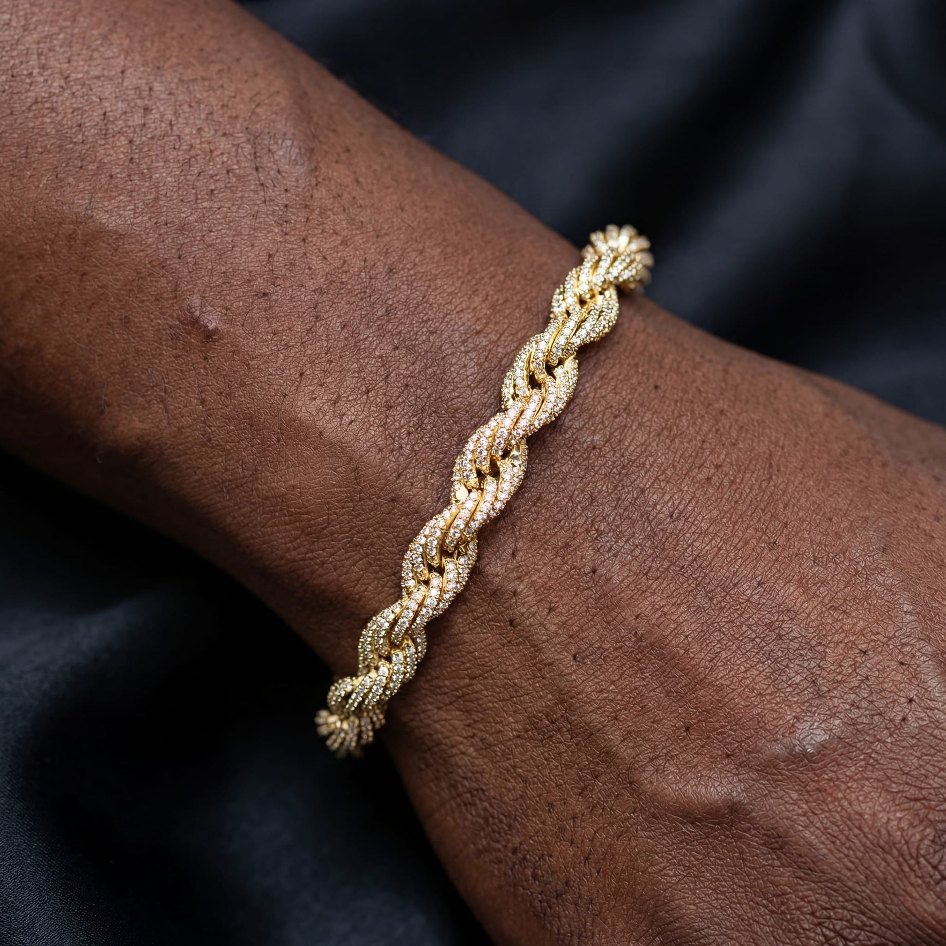 ICED OUT 8MM "GOLD ROPE" ARMBAND - ICERAIN JEWELRY
