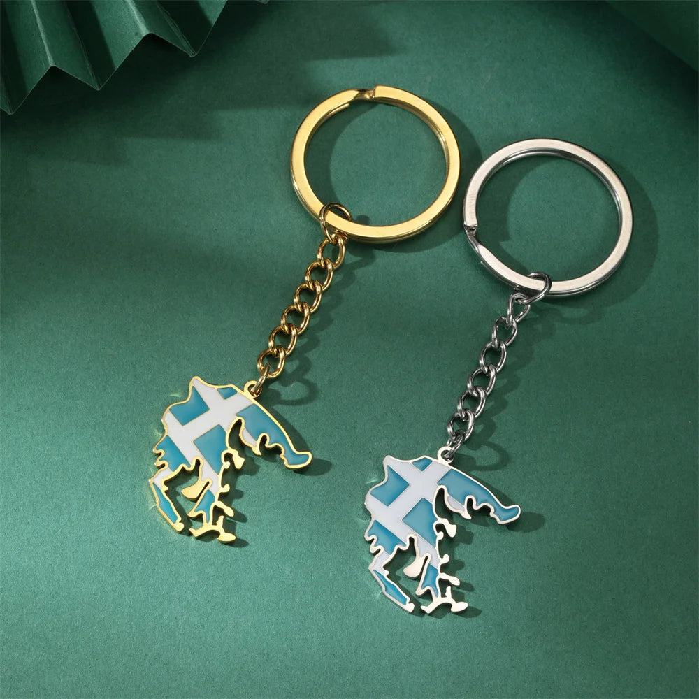 EDELSTAHL "GREECE" SCHLÜSSELANHÄNGER - ICERAIN JEWELRY